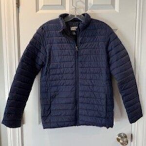 Boys Lands End Puffer Jacket in Navy Blue Size XL (14-16)